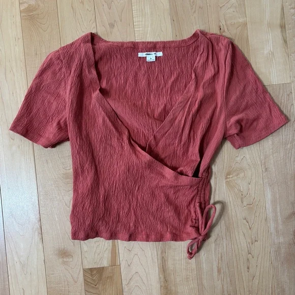 O'Neill Wrap Blouse in Rusty Rose Colour - Picture 1 of 3